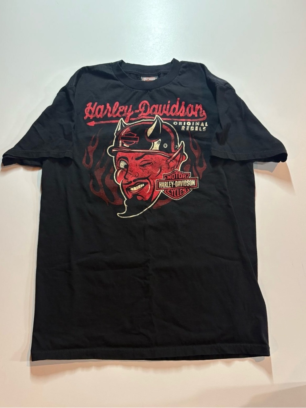 Harley-Davidson Black Tee with Red Devil Graphic
